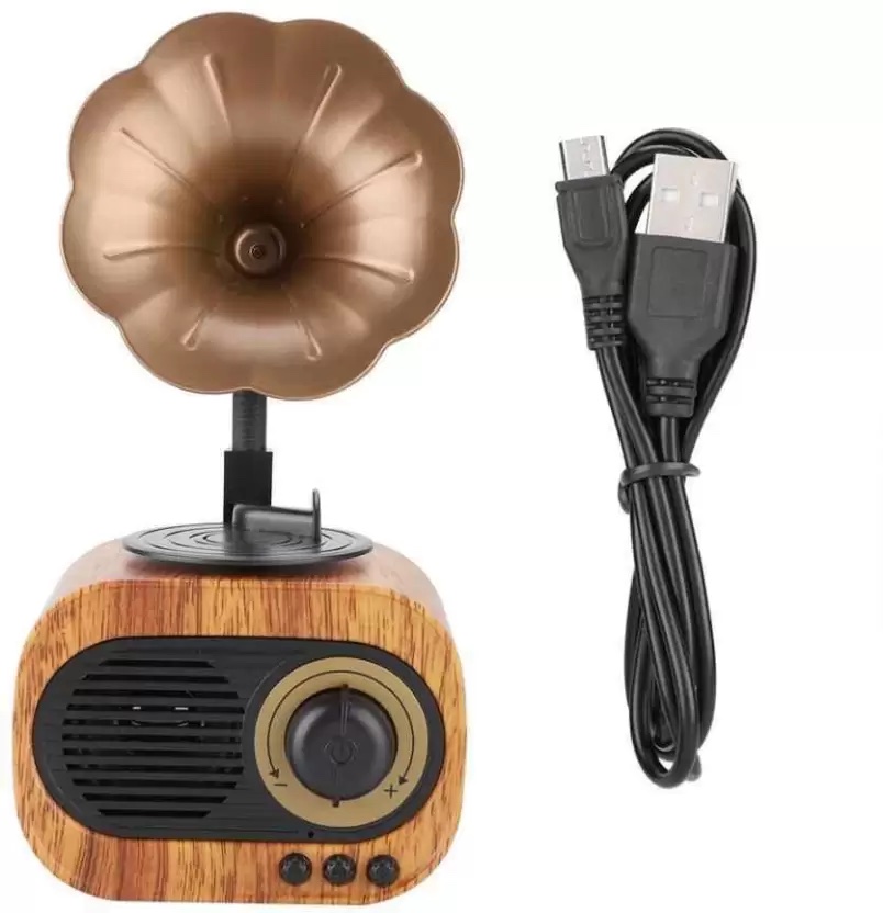mini gramophone small radio retro design wooden style
