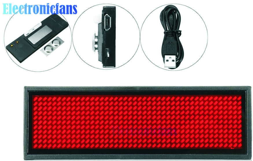 LED name badge Bluetooth