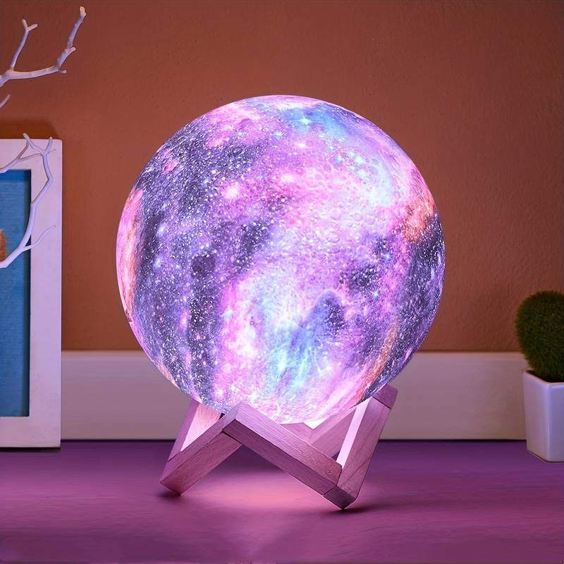 3D lamp galaxy night light universe planet on a base