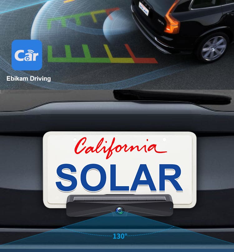 solar rear camera for license plate rear Wi-Fi for mobile