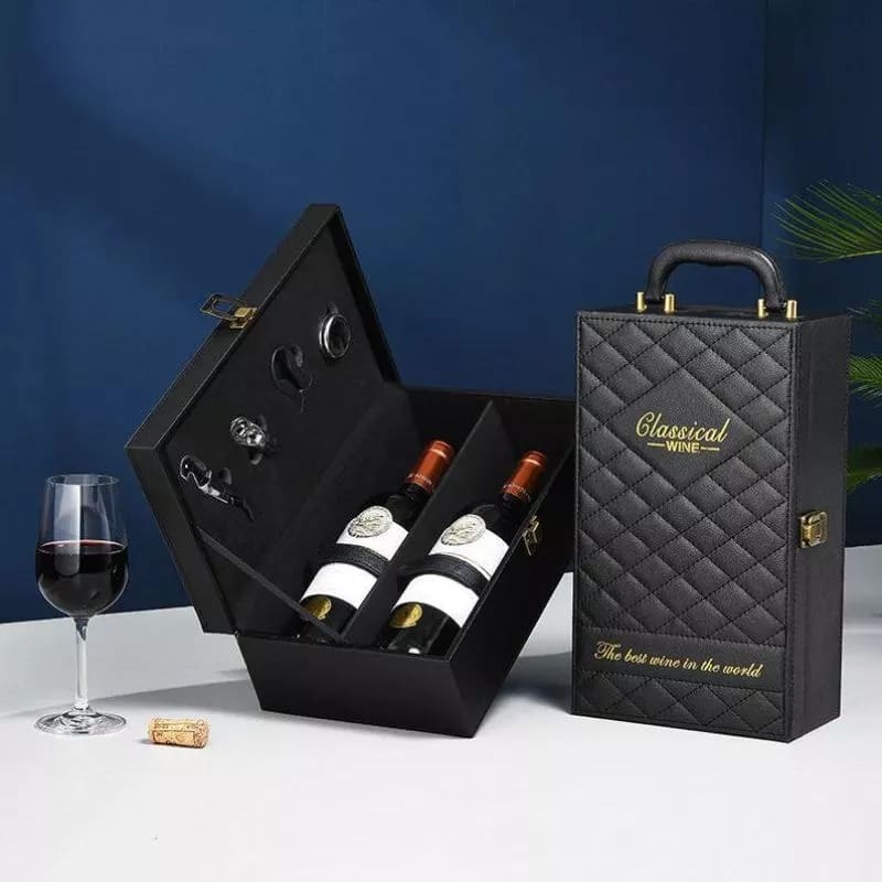 wine cases deluxe leather wine box as a gift set for men