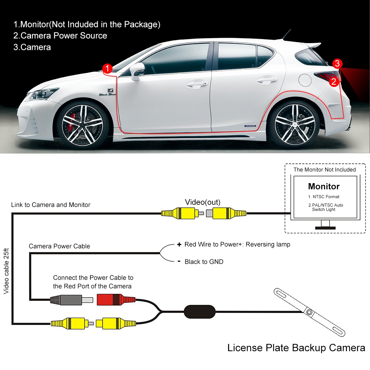 reversing camera connecting scheme