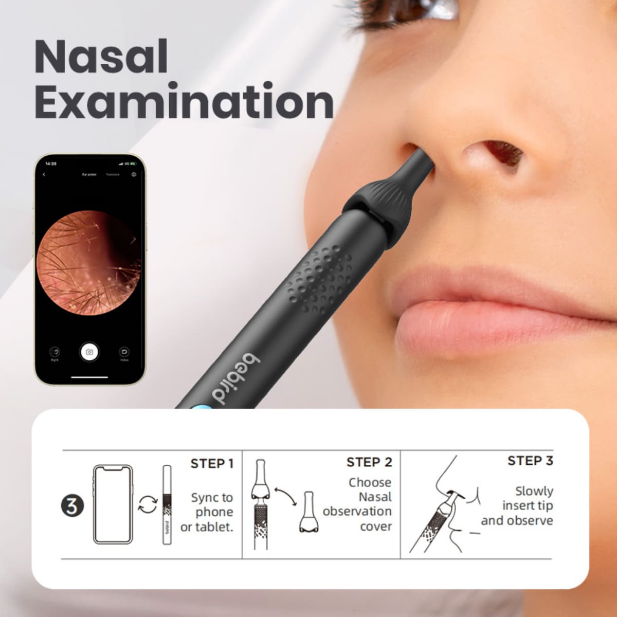 Monitoring of the nose (nasal cavity) camera