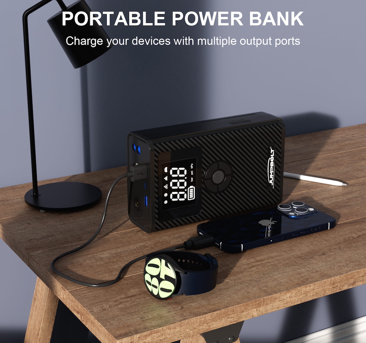 portable power bank battery and car jump starter emergency
