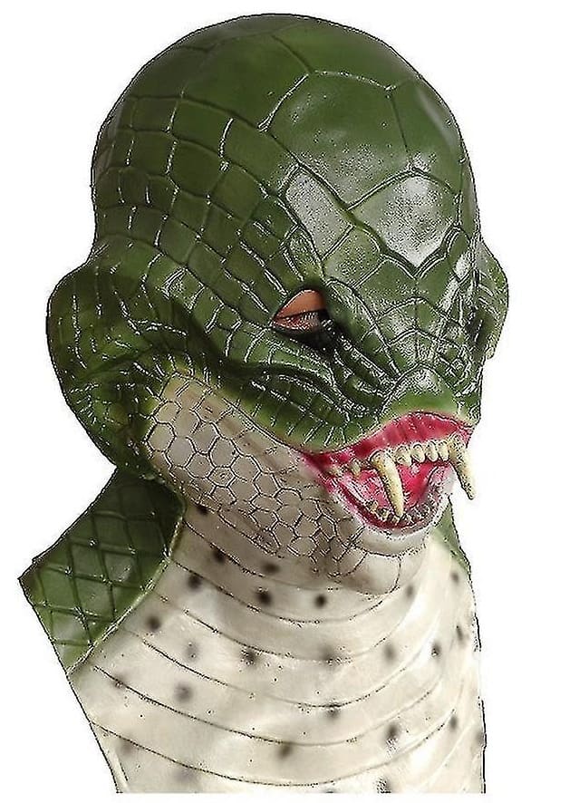 green snake mask for the face made of a silicone