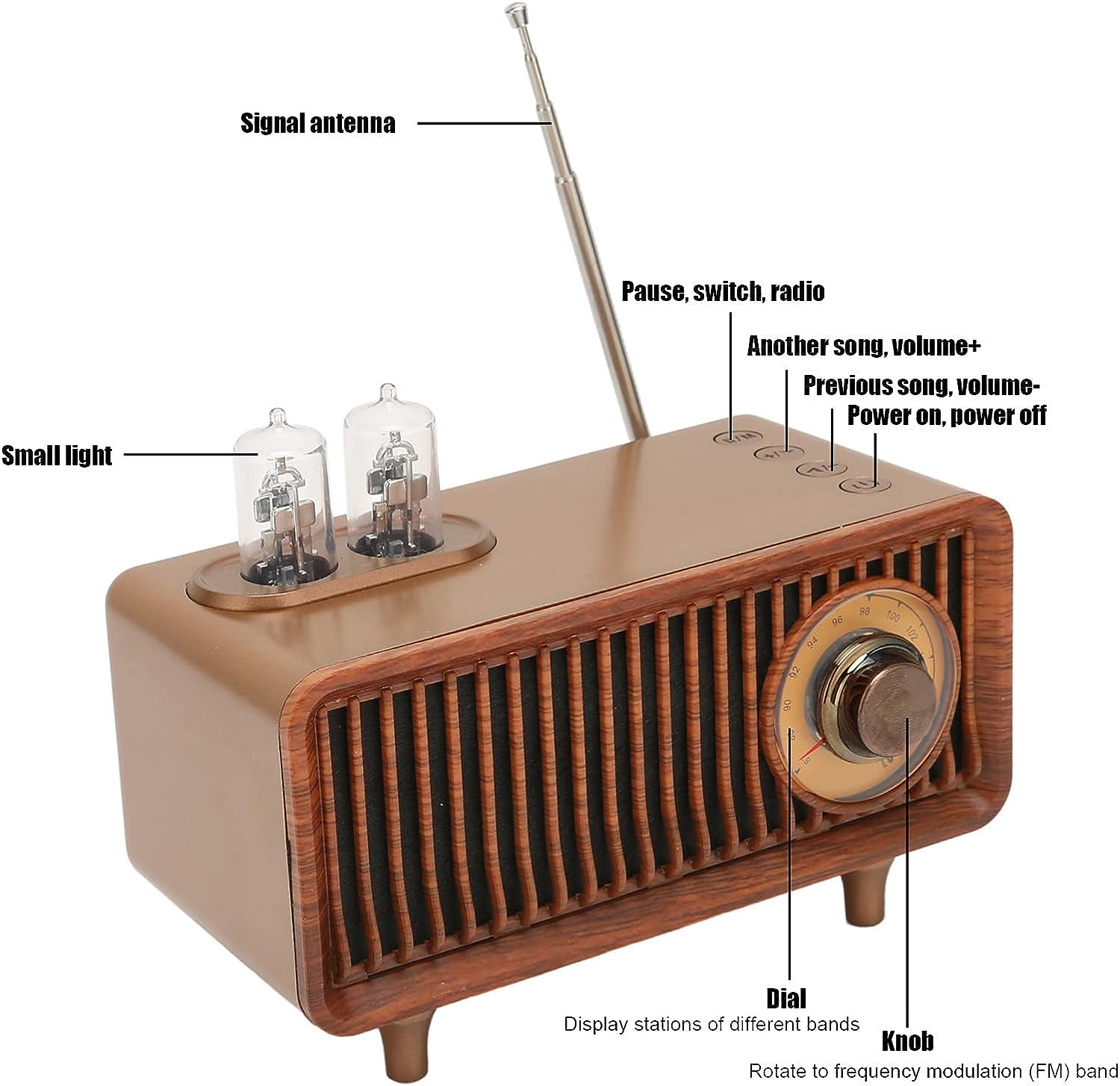 Multifunctional retro vintage radio player