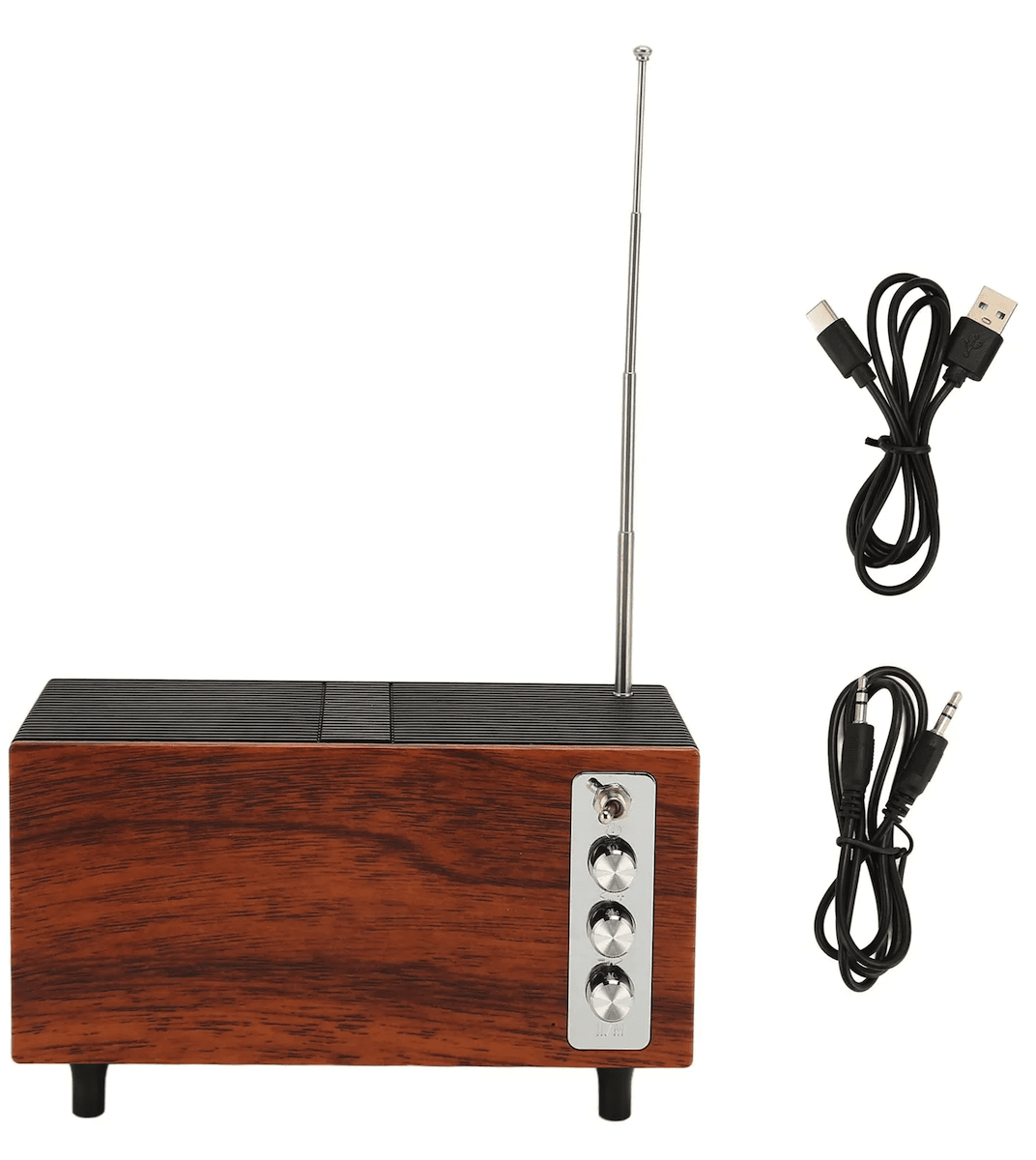 bluetooth wireless retro radio receiver made of wood small