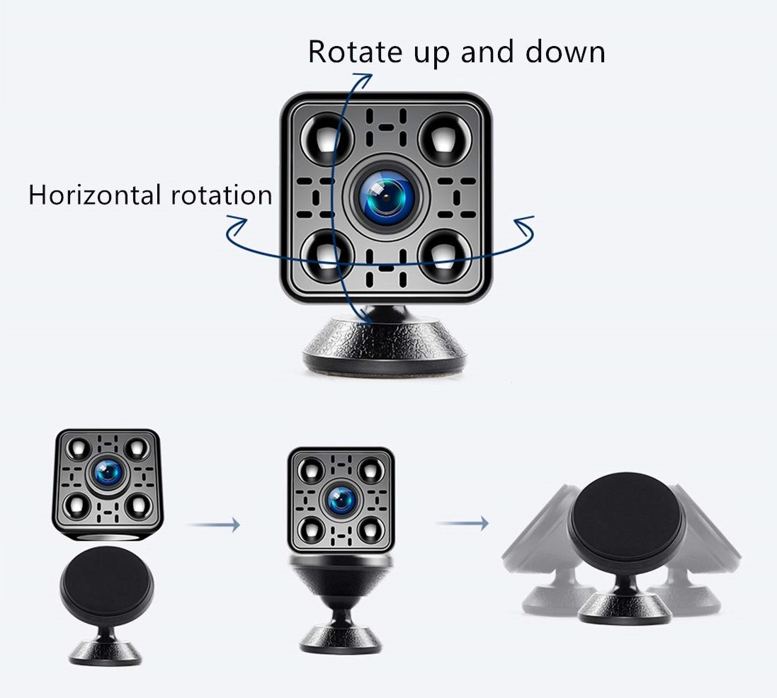 Spy HD camera with magnetic mount