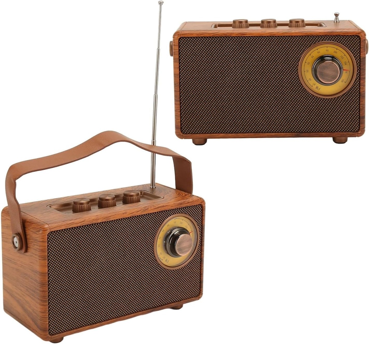 radio mini small retro vintage wooden style