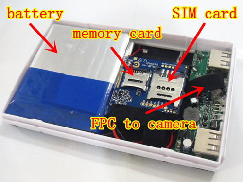 GSM power banks with a camera on a micro SIM card