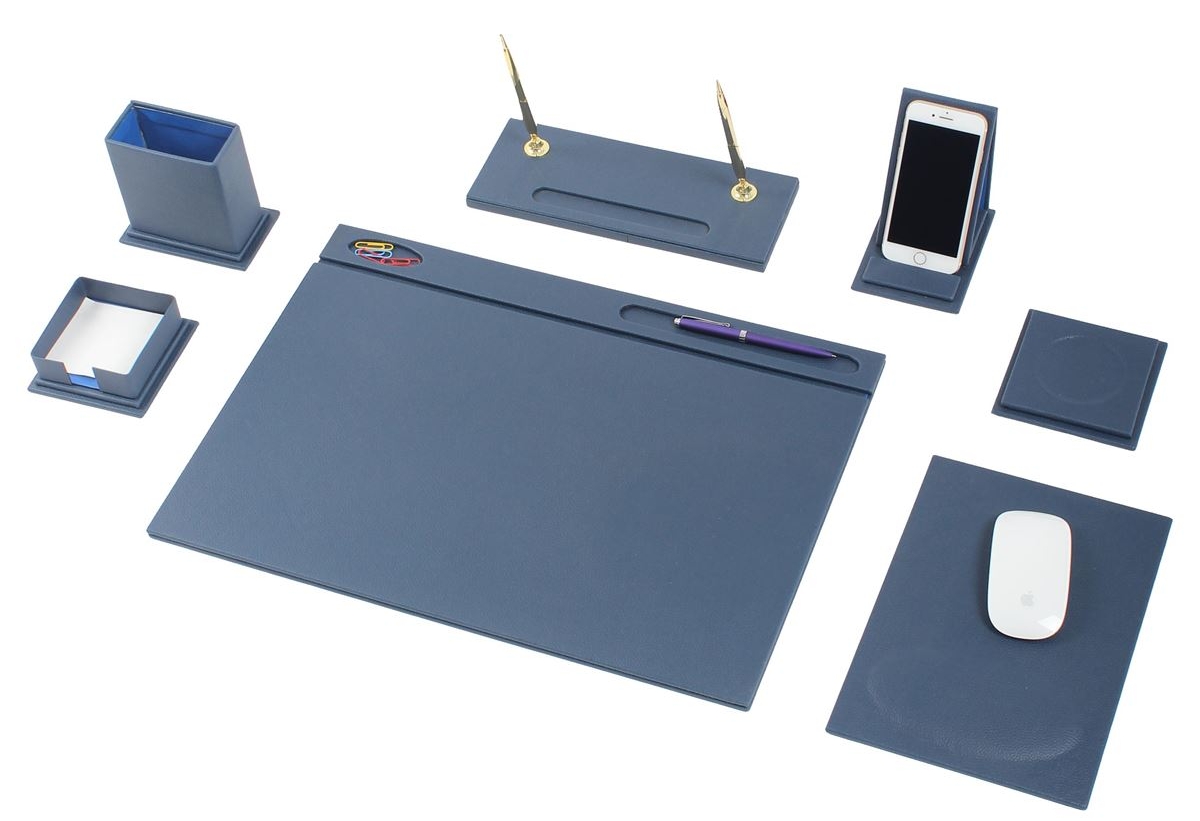 elegant office desk set blue colour