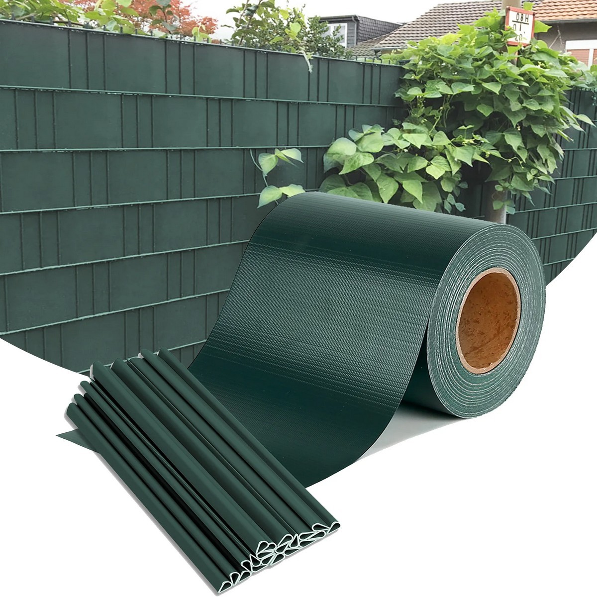 Privacy flexible tape from PVC for the fence green colour to protect privacy