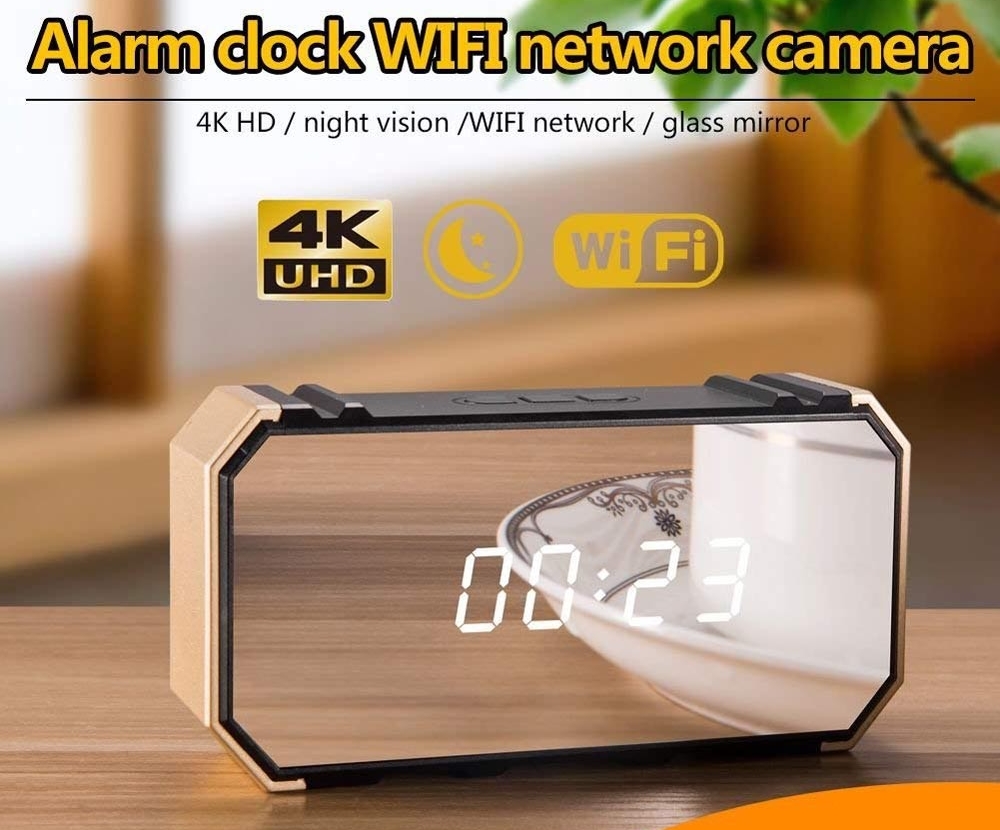 4k camera in alarm clock