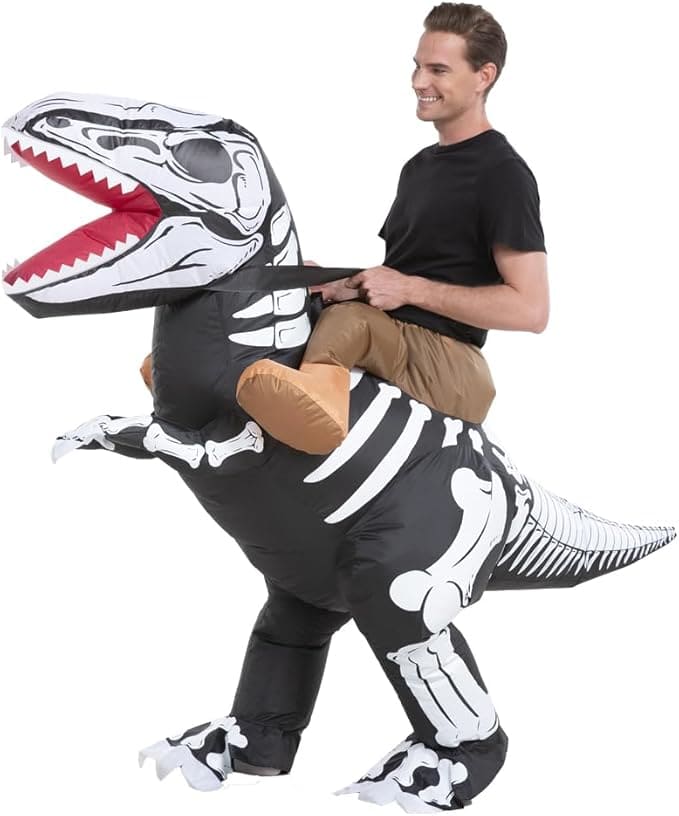 Dinosaur - skeleton like inflatable costume suit with fan for Halloween