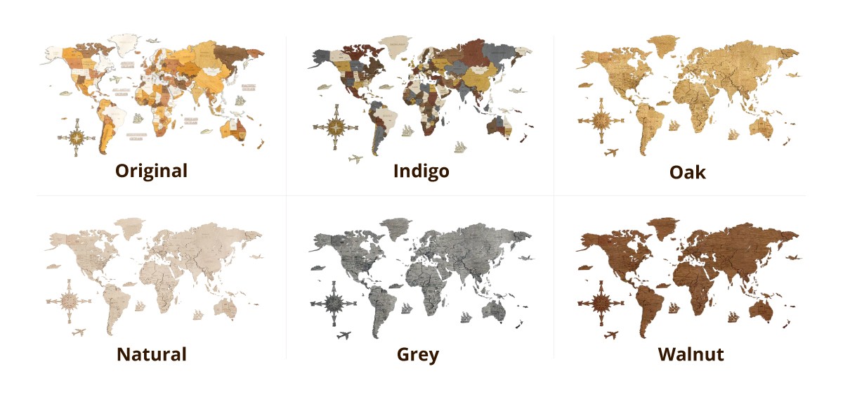 educational maps of wood colors shades of wood on the wall 3d 4d