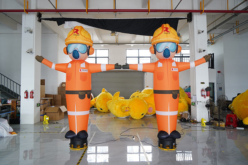 Inflatable air dancer with waving hand - sky baloon dancing guy - worker mechanic