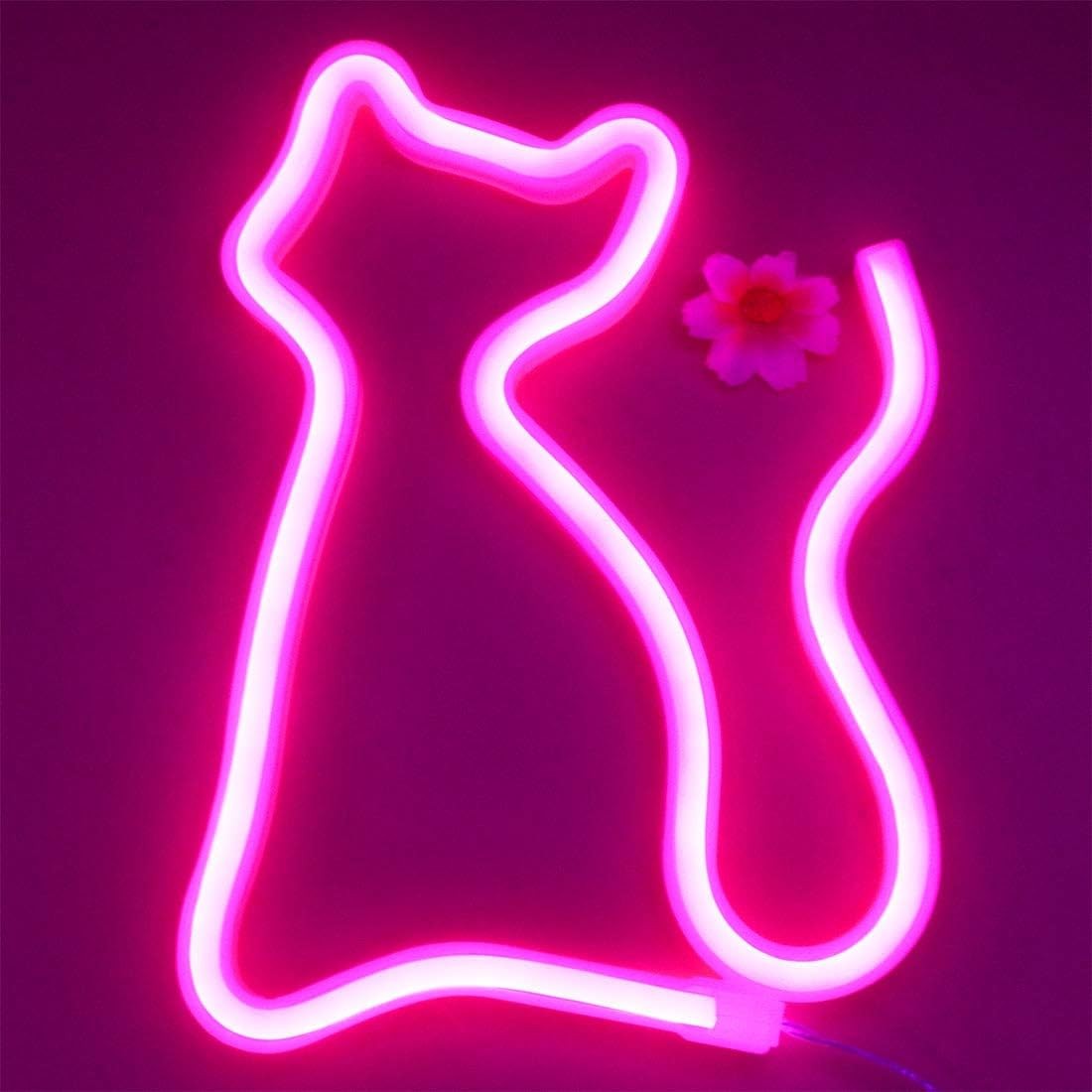 light logo neon led cat kitten sign