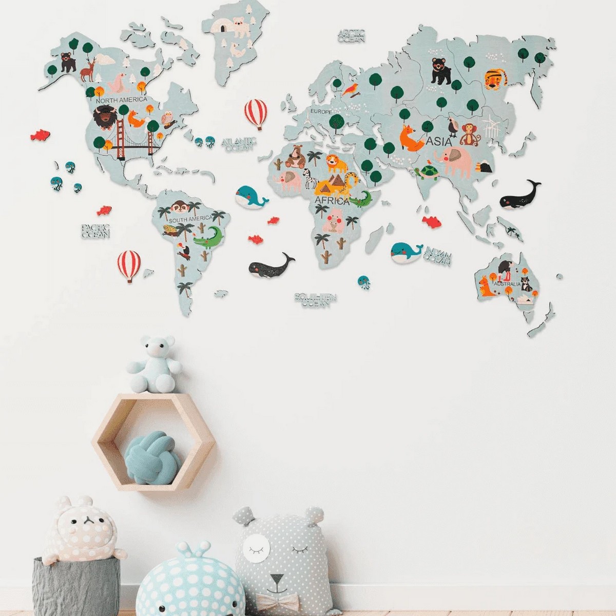 world wooden map for kids boys