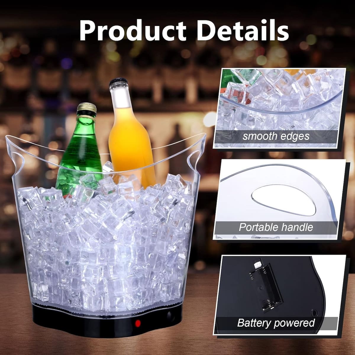 cooling ice bucket container for wine champagne vodka alcohol drinks