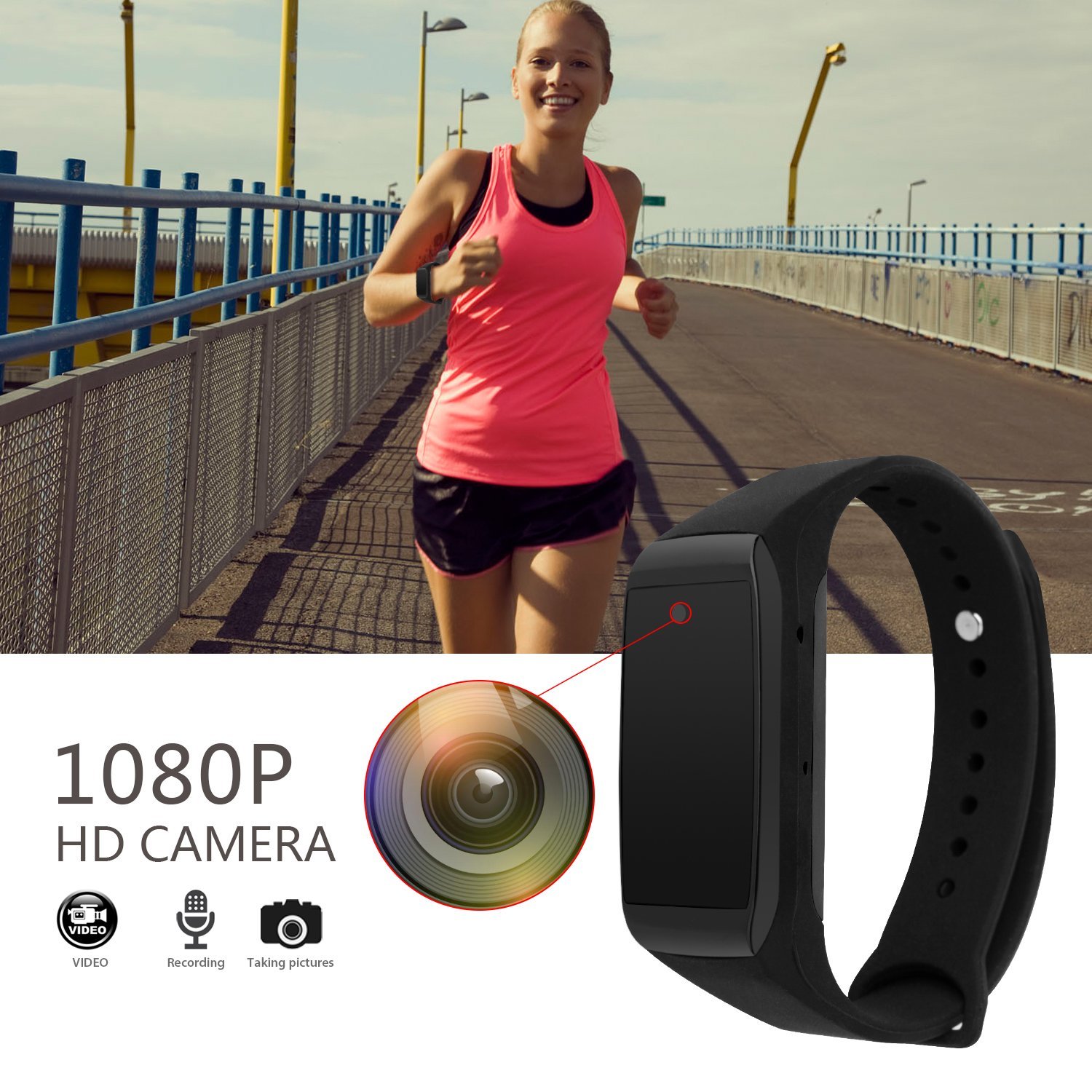 Sports bracelet with Full HD camera