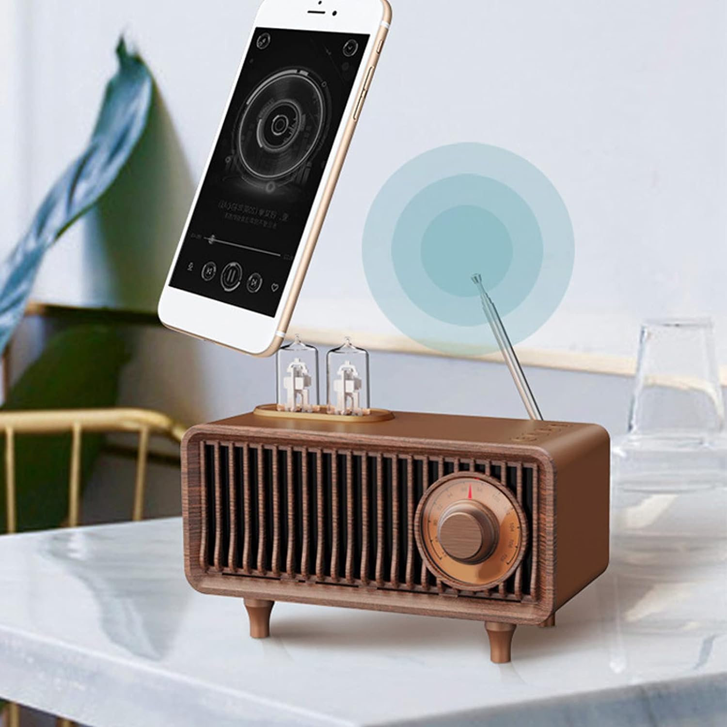 Bluetooth speaker radio vintage wooden retro style
