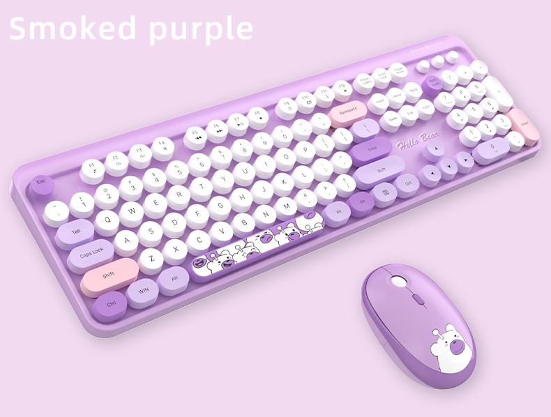 mouse and keyboard purple wireless wifi for girl