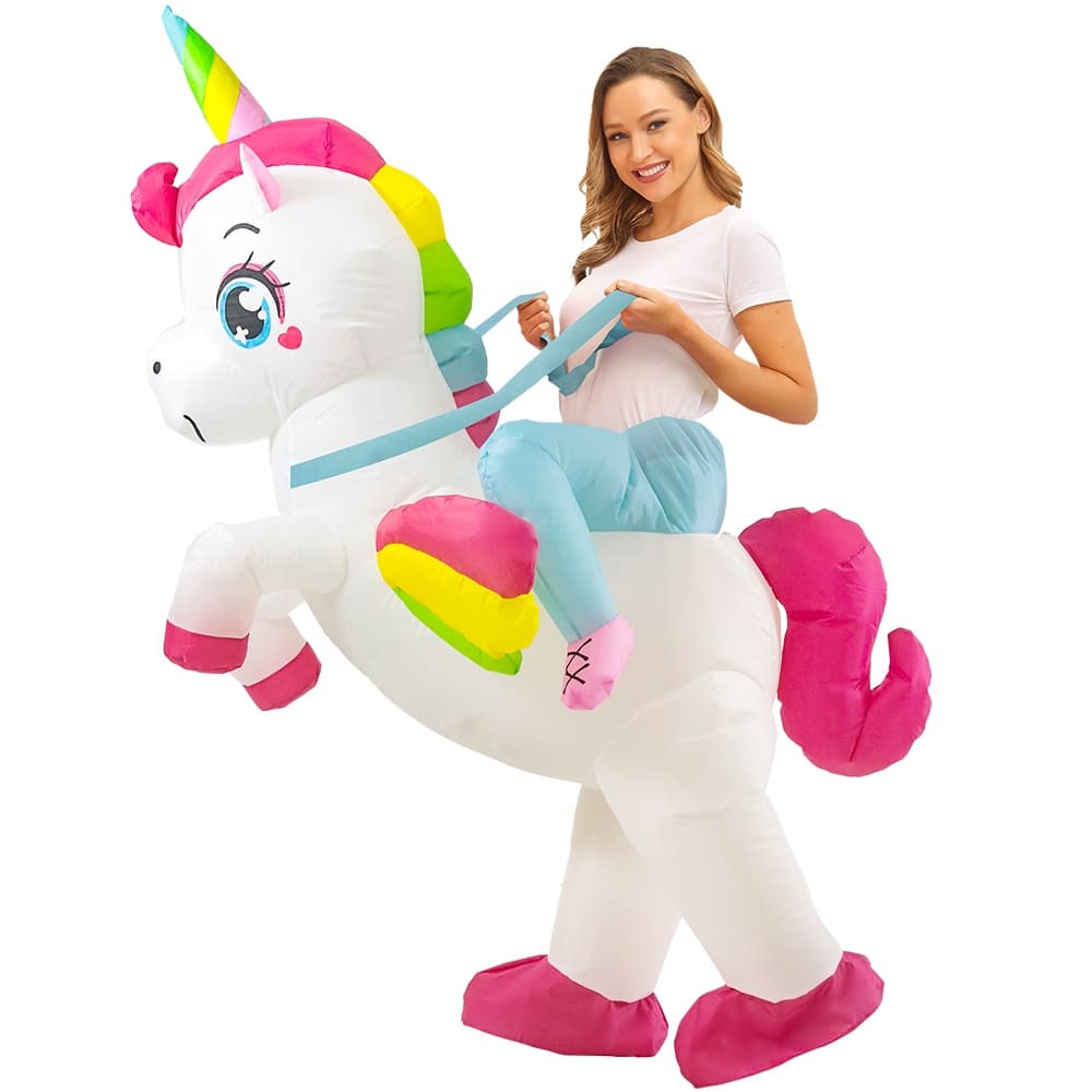 Inflatable unicorn costume - Advertising figurine (suit) inflatable with fan