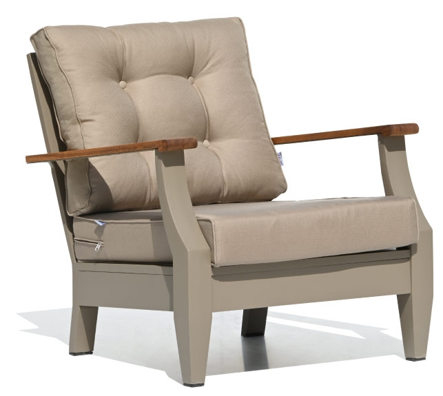 sitting in the garden armchair modern aluminum grey