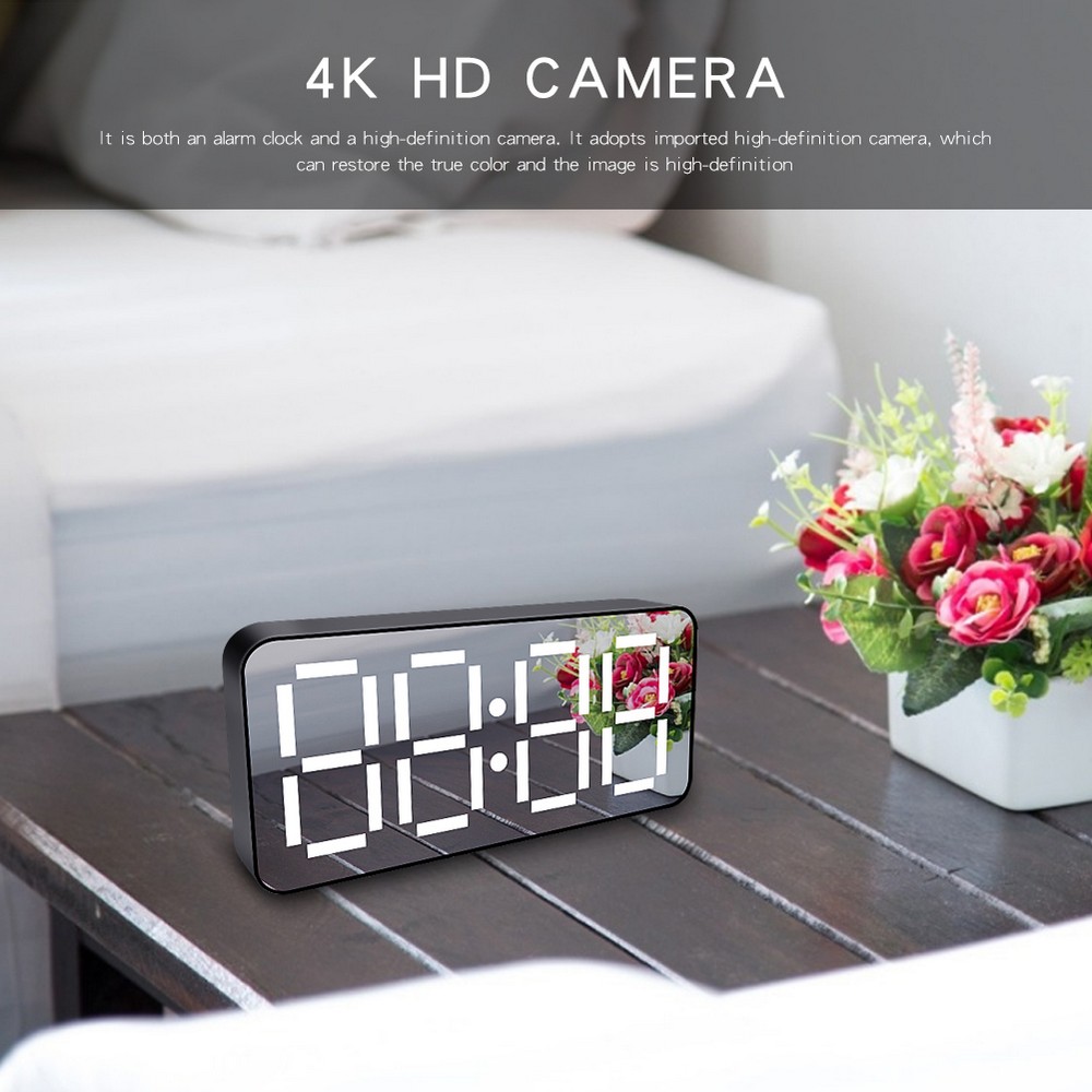 4K hidden camera alarm clock