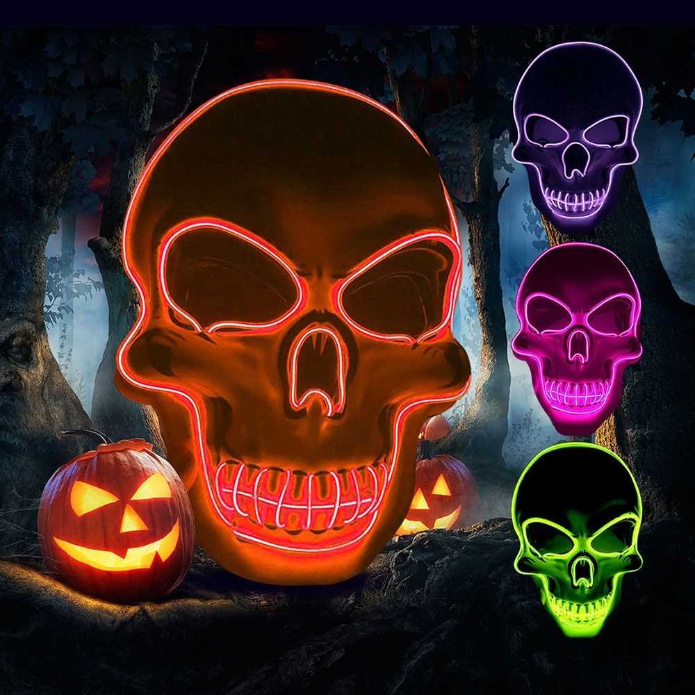 led mask skull red skull