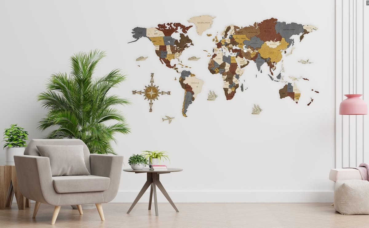 luxury 3D wooden world map large for the wall for children and adults gifts