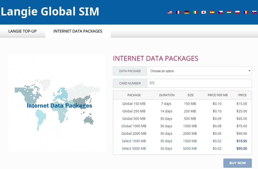 langie global sim card recharge