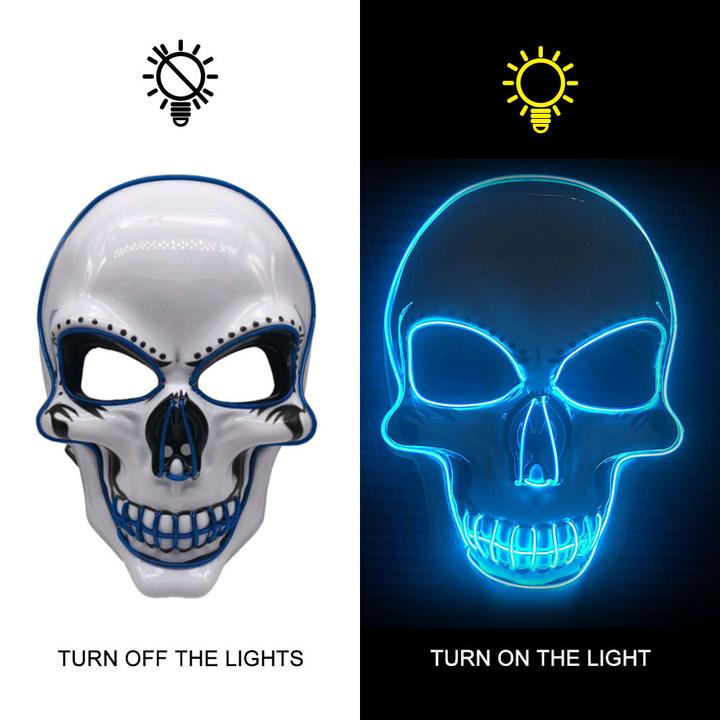 led mask skull blue