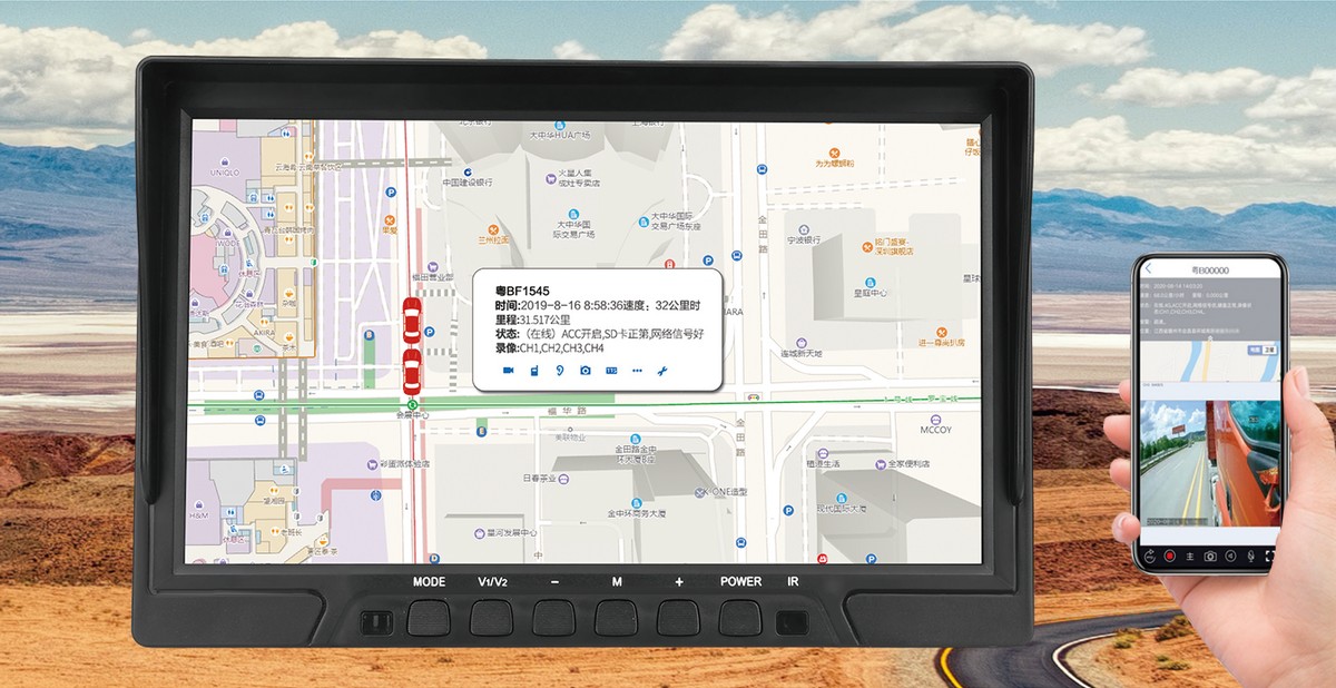 4g wifi car monitor for live monitoring