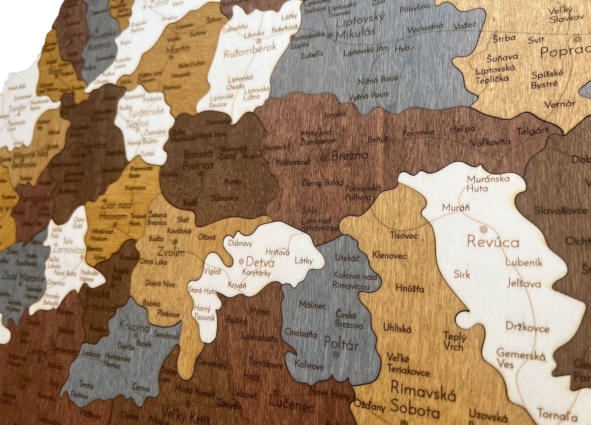 map of slovakia cities slovakia wooden wall 3d 2d